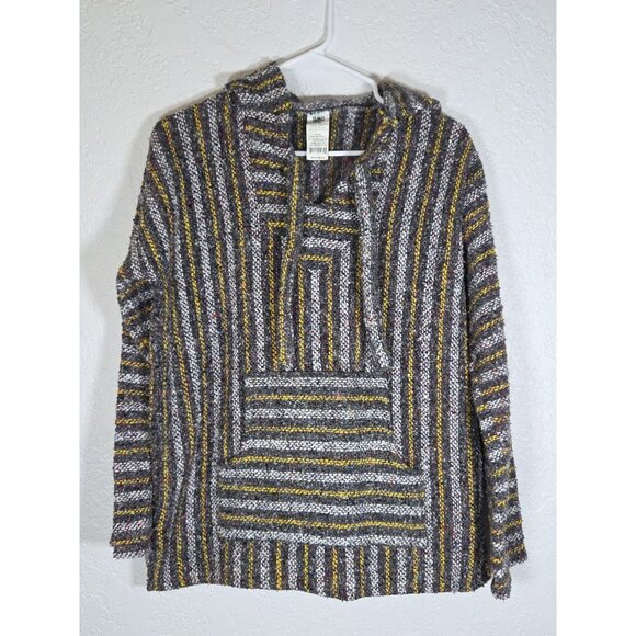 San Jose Baja Hoodie Cover Top Unisex Gray Yellow Mexican Ethnic Drug Rug - Picture 1 of 3